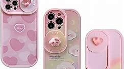 Super Protective, Cute Kawaii Phone Case for iPhone 14 Pro Max, Pink Rainbow Case with Camera Lens Protector for Women Girl