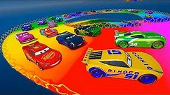 Pixar Cars Race Track Rainbow - McQueen VS Cars 3 Cruz Ramirez Jackson Storm Conrad Camber & Friends