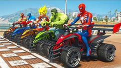 SpiderMan & Superheroes Street Blazer Racing EVENT on Beach Challenge - GTA 5 Mods Ep.503