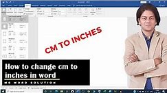 How to change cm to inches in word | how to change measurement in microsoft word.