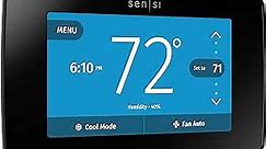 Emerson Sensi Touch Wi-Fi Smart Thermostat with Touchscreen Color Display, Works with Alexa, Energy Star Certified, C-wire Required, ST75 Black 5.625" x 3.4" x 1.17"