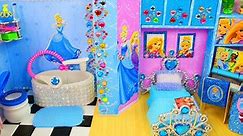 DIY Miniature Cinderella Bedroom and Bathroom Dollhouse