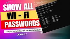 How to Find all WI-FI passwords with only 1 command using CMD | Windows 10 / 11