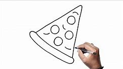 how to draw pizza slice drawing easy for kids | pizza slice drawing Step by step tutorial