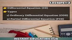 Differential Equation & its types ODE and PDE