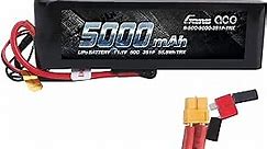 Gens ace 5000mAh 11.1V 3S 50C 3 Cell LiPo Battery Pack with XT60 and Deans Plug (Updated) for Traxxas RC Cars Slash vxl Slash 4x4 vxl E-maxx Brushless Axial e-revo Brushless and Spartan Models