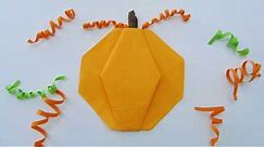 Easy Folding. Pumpkin Napkin Fold Tutorial for Halloween or Thanksgiving