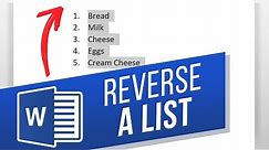 How to Reverse a List in Word