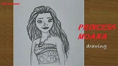 How to draw Disney princess Moana / Pencil sketch drawing
