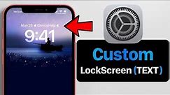 Enable Custom LockScreen Text on iPhone