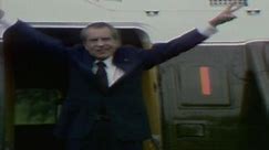Richard Nixon leaves the White House for the last time as president