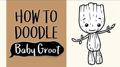 How to Draw a Cute Baby Groot (Easy Step by Step Drawing and Coloring Tutorial For Kids)
