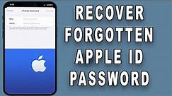 How to recover a forgotten Apple ID password