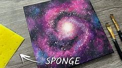 Do you have a dishwasher sponge? Easy way to make an acrylic galaxy painting for beginners