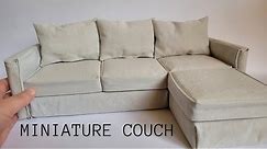 DIY Miniature Barbie Couch | Reversible Couch Tutorial | Dollhouse Furniture