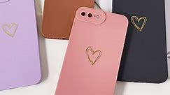 Qokey for iPhone 8 Plus Case,iPhone 7 Plus Case,Side&Back Cute Plated Love Heart with Anti-Fall Lens Camera Cover Protection Soft TPU Shockproof Anti-Fingerprint Phone Case for Women Girl Men,Puple