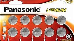 Panasonic CR2032 3.0 Volt Long Lasting Lithium Coin Cell Batteries in Child Resistant, Standards Based Packaging, 10 Pack