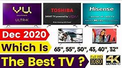 TOP Budget TVs December 2020 | 65", 55", 50", 43", 40", 32" | 4K & FHD TVs