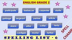 English Grade 2 Spelling List 6