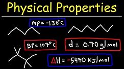 Physical Properties of Alkanes - Melting Point, Boiling Point, Density, & Water Solubility