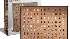 Sharper Image® LED Light-Up Word Clock, 7.75" Modern Design, Electronic Accent Wall or Desk Clock, USB Cord & Power Adapter, Unique Contemporary Home & Office Decor, Easy Setup, Housewarming Gift
