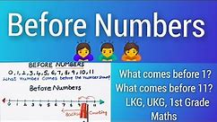 #Before Numbers | Maths concept for kids |LKG,UKG,1st Grade Maths
