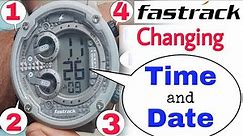 Time & Date setting / How to Change / set time in Four button Digital sport watch / Fastrack NP38045