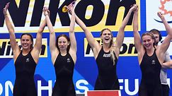 Australia breaks world record in 4x200 metre freestyle relay, Canada finishes 5th