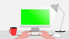 Computer Office Desk Green Screen Animation | 4K | Global Kreators