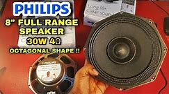 Philips 8 inch full range speaker | Octagonal shape | Old full range speaker unboxing #philips #tech