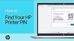 How to locate the PIN on HP printers | HP Support