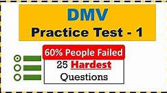 DMV Permit Practice Test 2024 (25 Hardest Questions) Part 1