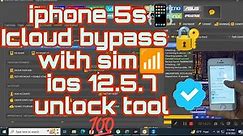 Iphone 5s icloud📲 bypass🔐 iOS 12.5.7 Done Unlock Tool✅💯