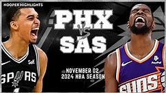 San Antonio Spurs vs Phoenix Suns Full Game Highlights | Nov 2 | 2024 NBA Season