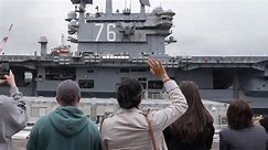 US Navy flagship carrier USS Ronald Reagan leaves its Japan home port after nearly 9 years
