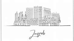 Zagreb Croatia Europe -City Landscape Skyline Travel Wall Art - Black and White Canvas Wall Art - Living Room Decor - Souvenir Gifts and Anniversary Travel Gifts for Him and Her