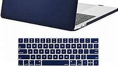 MOSISO Compatible with MacBook Pro 13 inch Case M2 2024, 2023, 2022-2016 A2338 M1 A2251 A2289 A2159 A1989 A1708 A1706, Plastic Hard Shell Case & Keyboard Cover Skin & Webcam Cover, Navy Blue