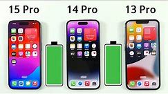 iPhone 15 Pro vs 14 Pro vs 13 Pro Battery Test | iOS 17 BATTERY TEST