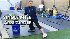 SOFTBALL PITCHING DRILL FOR BEGINNERS (SINGLE KNEE ARM CIRCLE DRILL)