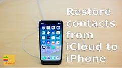 How to restore contacts from iCloud to iPhone
