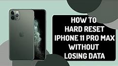 iPhone 11 Pro Max Hard Reset - How To Hard Reset iPhone 11 Pro Max Without losing Data