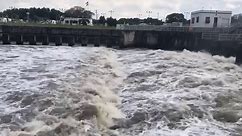 This is what more than 3,000 cubic feet of water per second looks like at the St. Lucie Lock and Dam, all of it headed to the St. Lucie River. Just look at the pollution. Video courtesy Jason Bultman | VoteWater