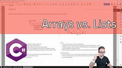 7.4 Differences between Arrays & Lists - Learning C#