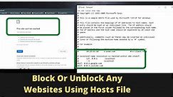 ✅ How To Block Or Unblock Websites Using Hosts File in Windows 10/11/7/8