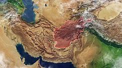 Map Of Afghanistan And Borders, Physical Map Middle East, Arabian Peninsula, Map With Reliefs And Mountains Free Stock Video Footage Download Clips