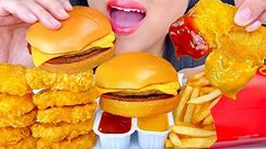 ASMR MCDONALD'S FEAST of CHICKEN NUGGETS, CHEESEBURGER, FRENCH FRIES (EATING SOUNDS) ASMR Phan
