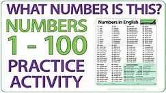 What number is this? Numbers 1-100 English practice activity