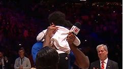 Joel Embiid Reacts to his 2023 NBA MVP Trophy Ceremony with his son celebrating with him ❤️️ Tune-In TONIGHT to see him and the 76ers take on the Los Angeles Lakers NBA TV 7:00pm/ET | NBA