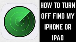 How to Turn Off Find My iPhone or iPad