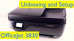 HP Officejet 3830 Wireless Setup and Unboxing | and Ink Install - All in one Printer setup